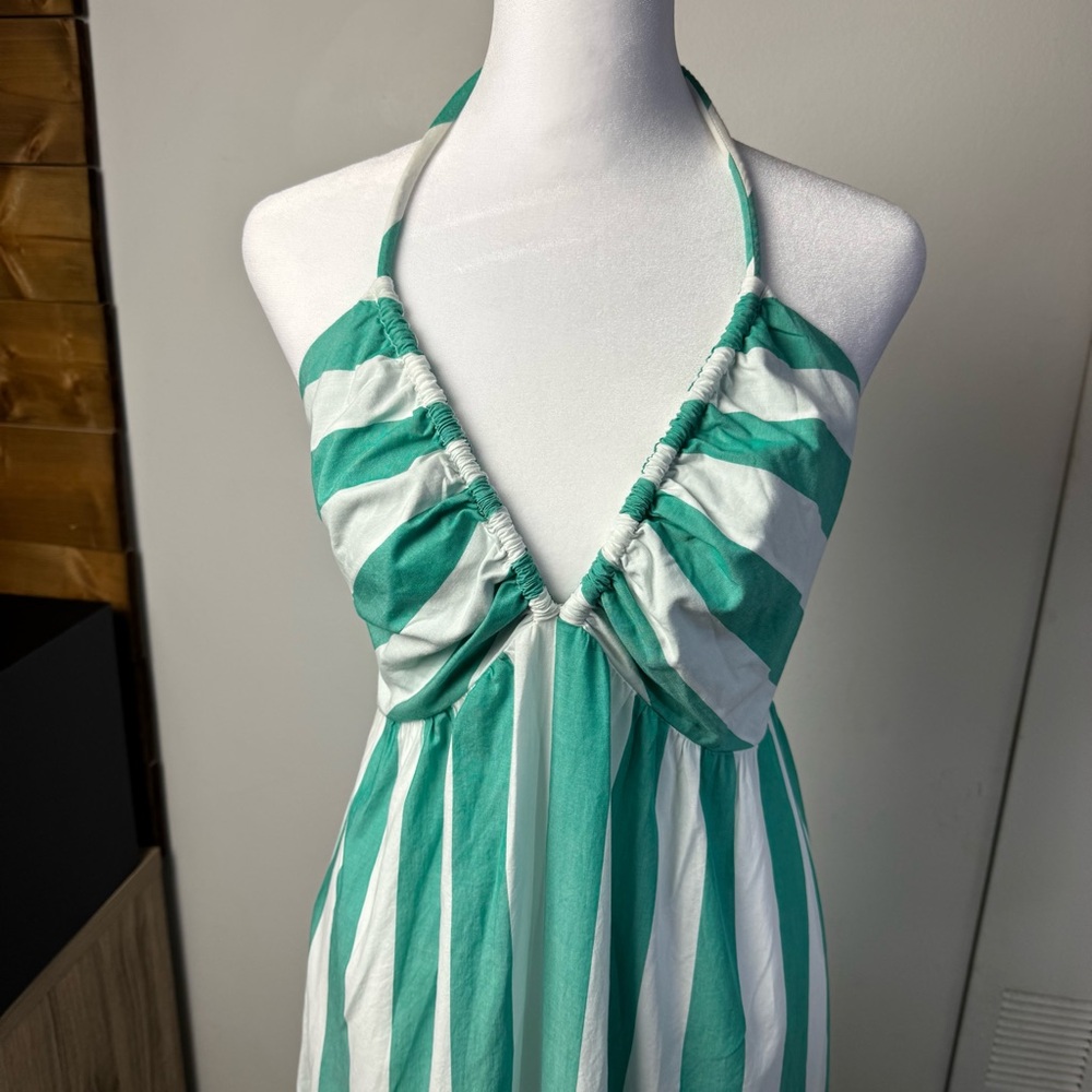 NWT Xirena Maggie Dress Medium Julep Stripe Green White Cotton Maxi Dress Resort - Picture 5 of 5